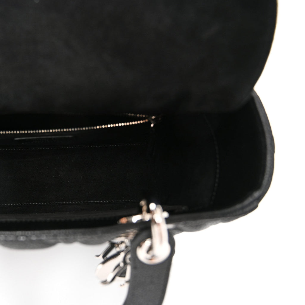 Grained Calfskin Cannage Medium Lady Dior Black