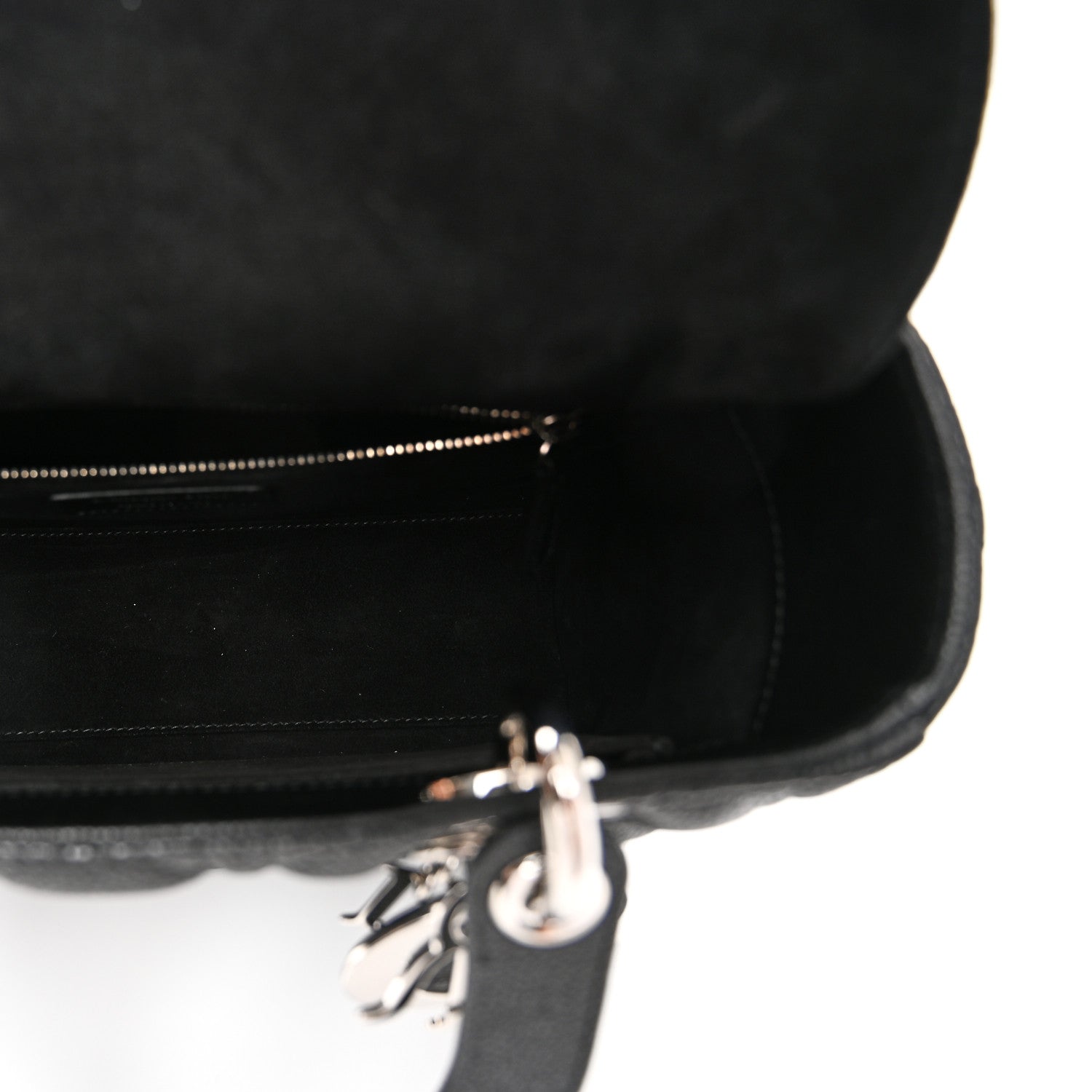 Grained Calfskin Cannage Medium Lady Dior Black