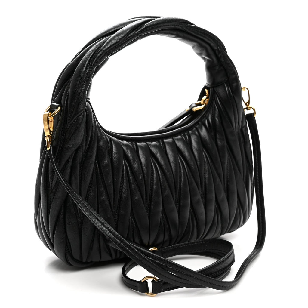 Nappa Matelasse Small Wander Hobo Black