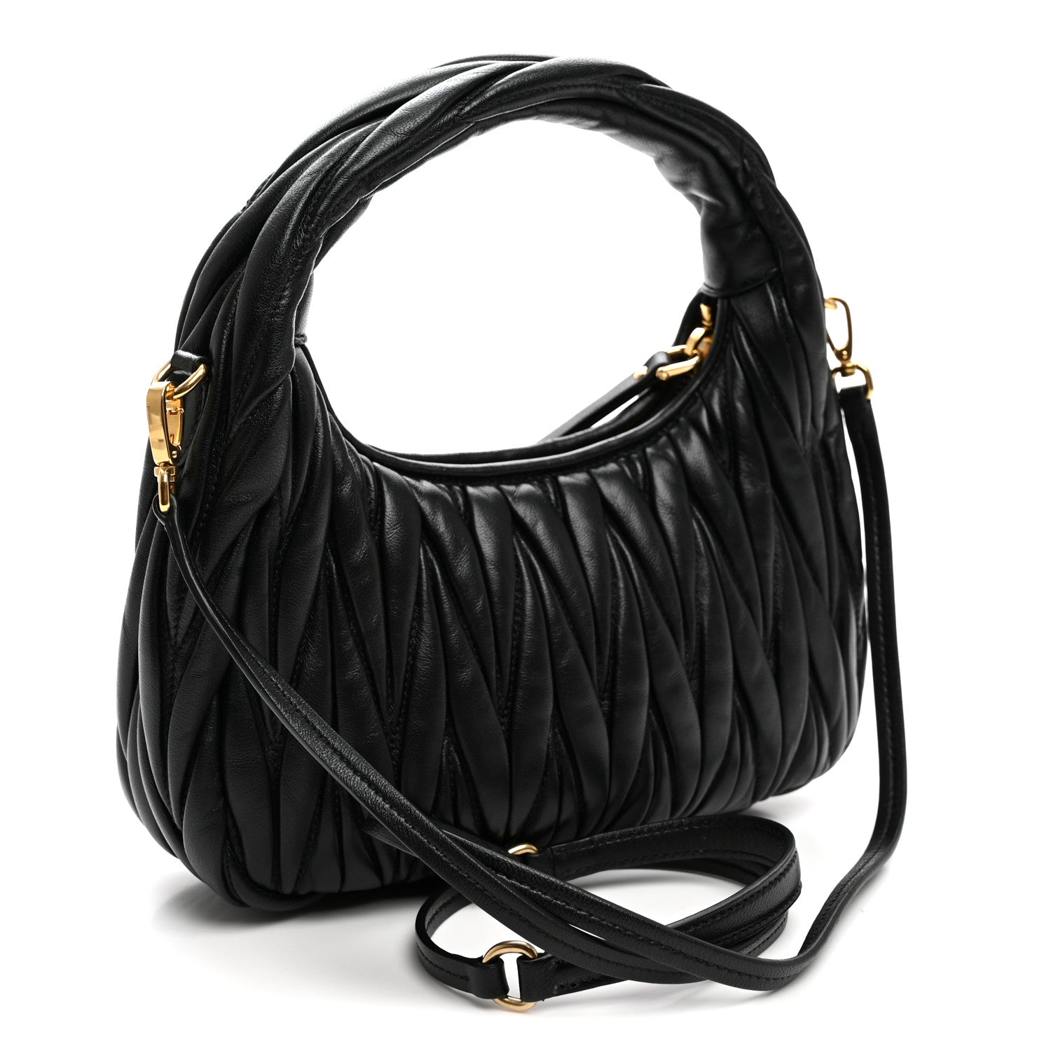 Nappa Matelasse Small Wander Hobo Black