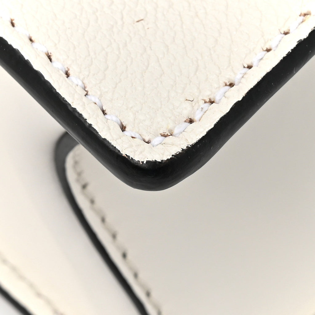 Goatskin Madras Soft Calf Crystal Embellished Shoulder Bag Bianco
