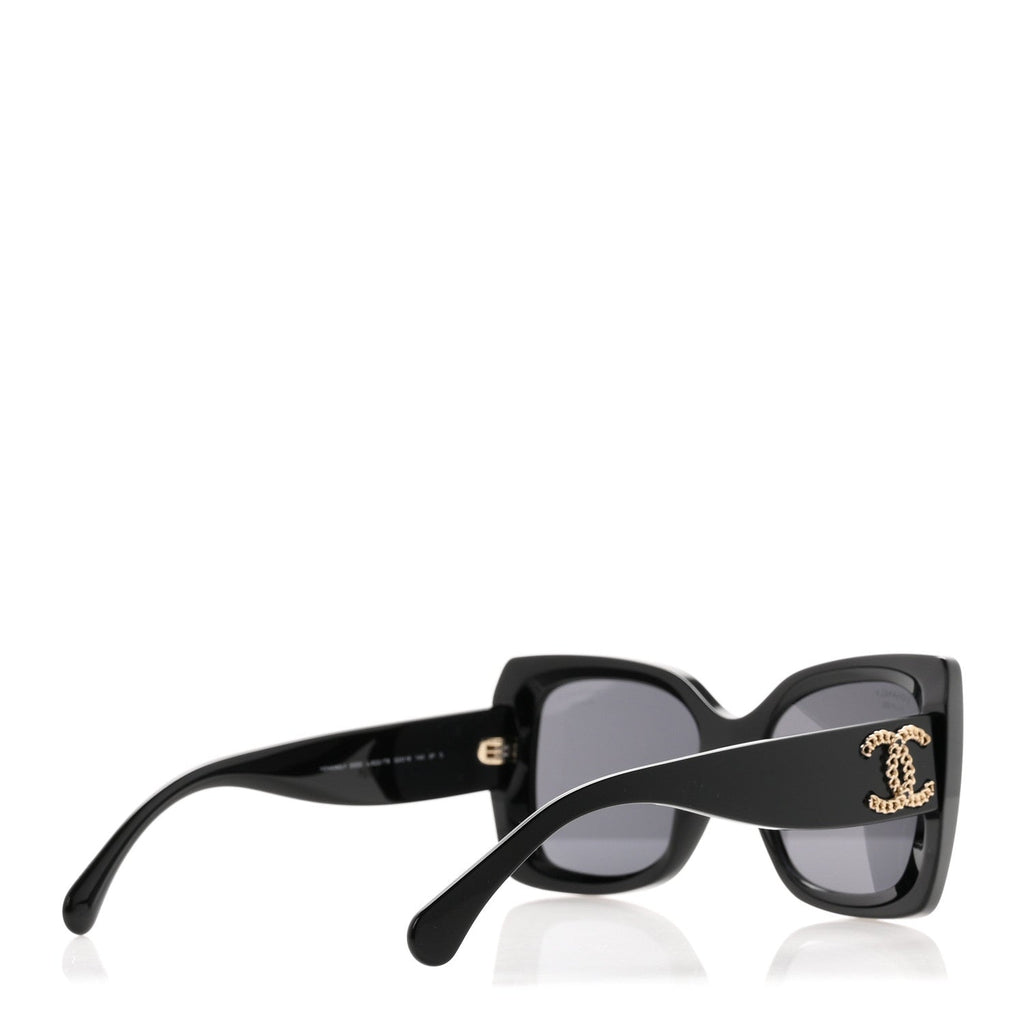 Acetate CC Polarized Square Sunglasses 5555 Black