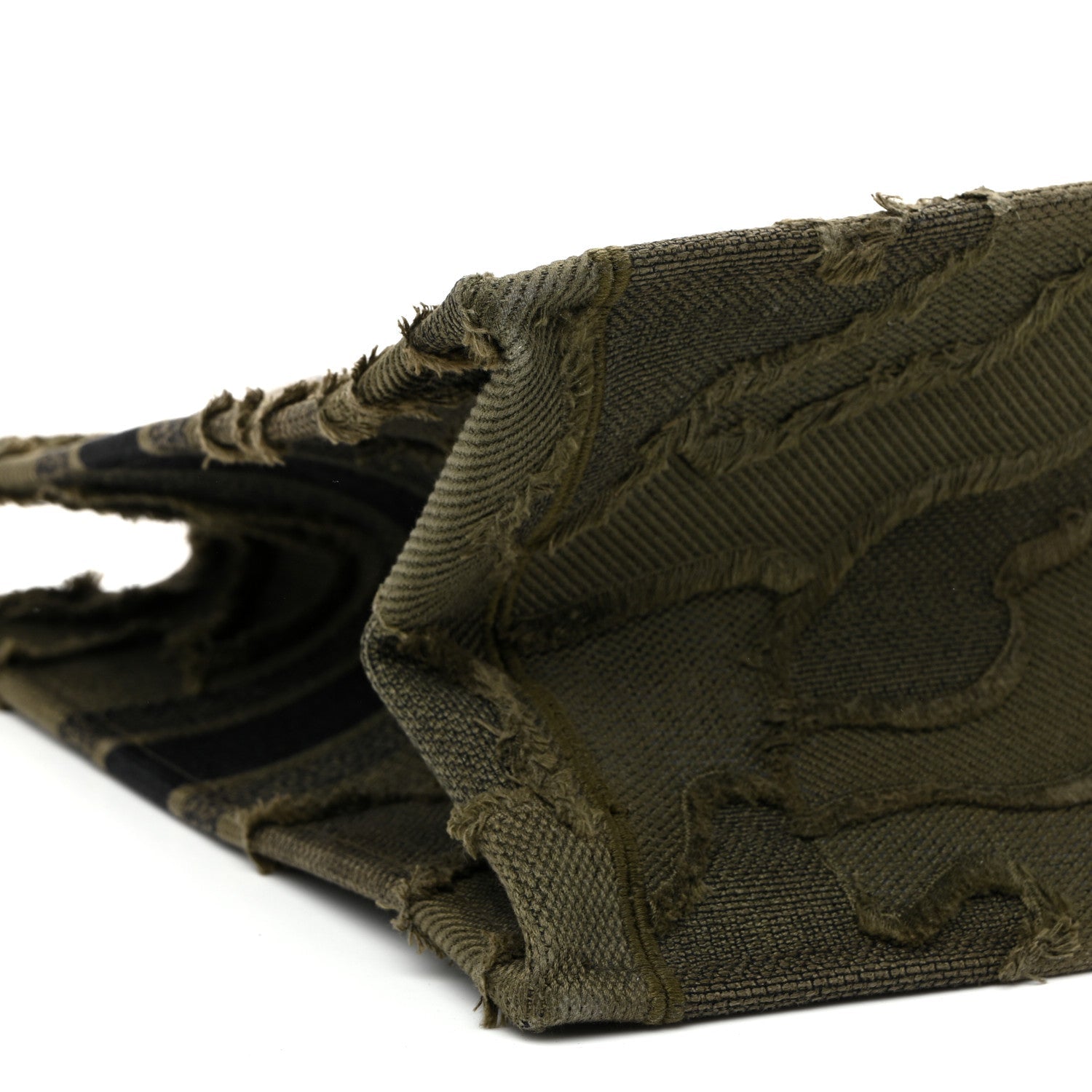 Canvas Embroidered Camouflage Large Book Tote Green