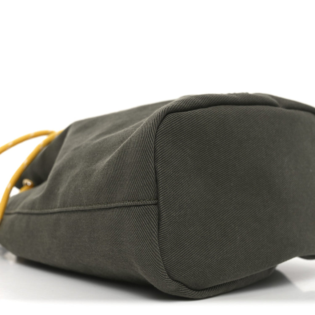 Canvas Gabardine Bucket Bag Oliva Giallo