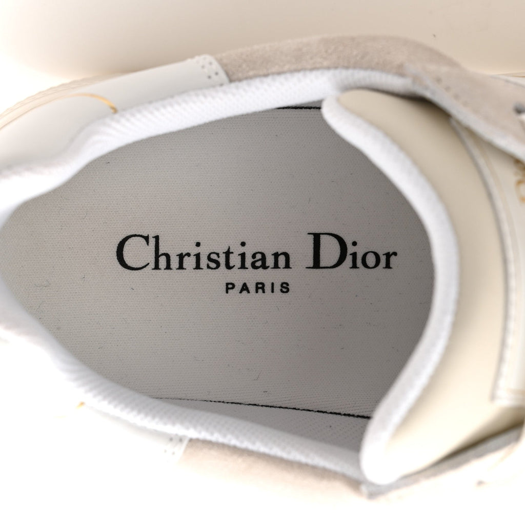 Suede Calfskin Dior Star Ors Platform Sneakers White Black 39 Light Beige White