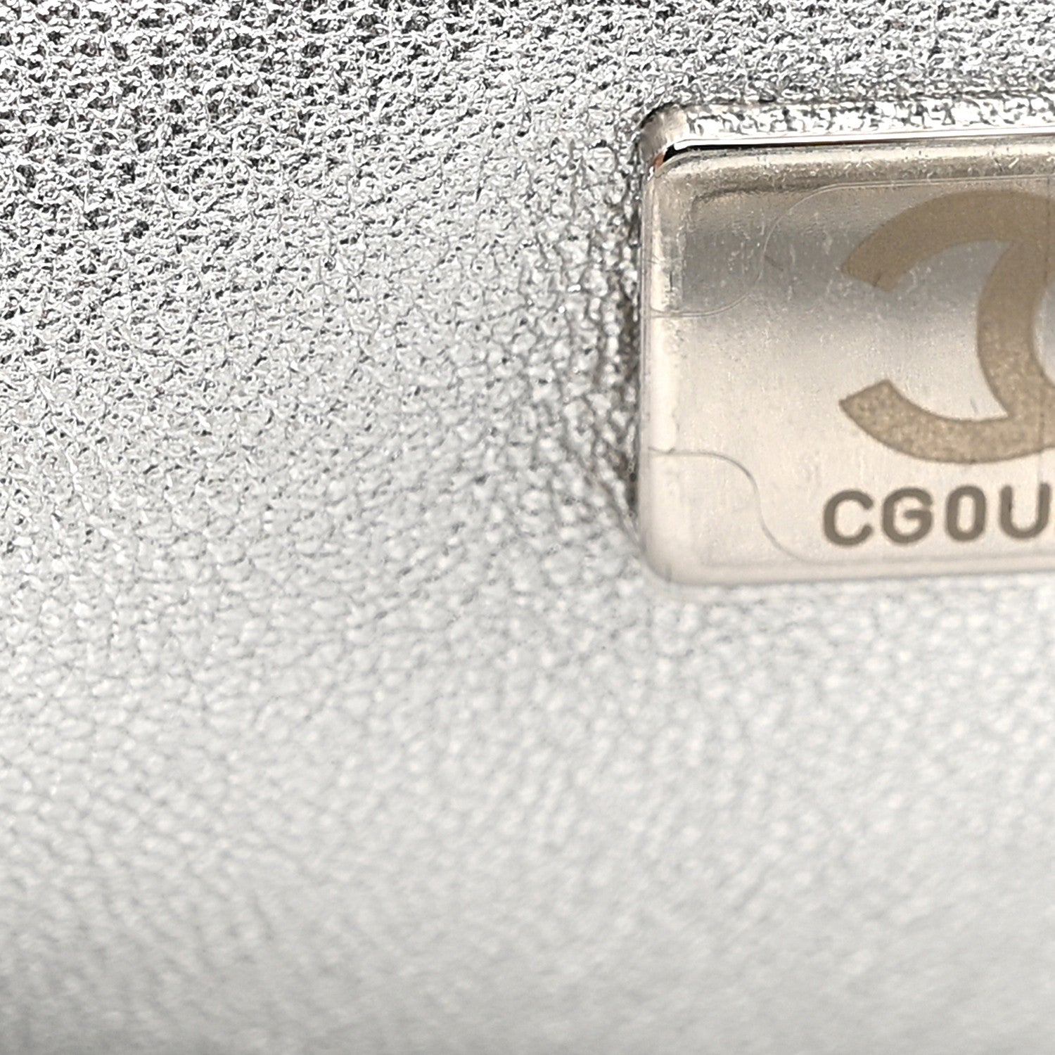 Crystal Embellished Metallic Lambskin Mini Chanel 22 Silver