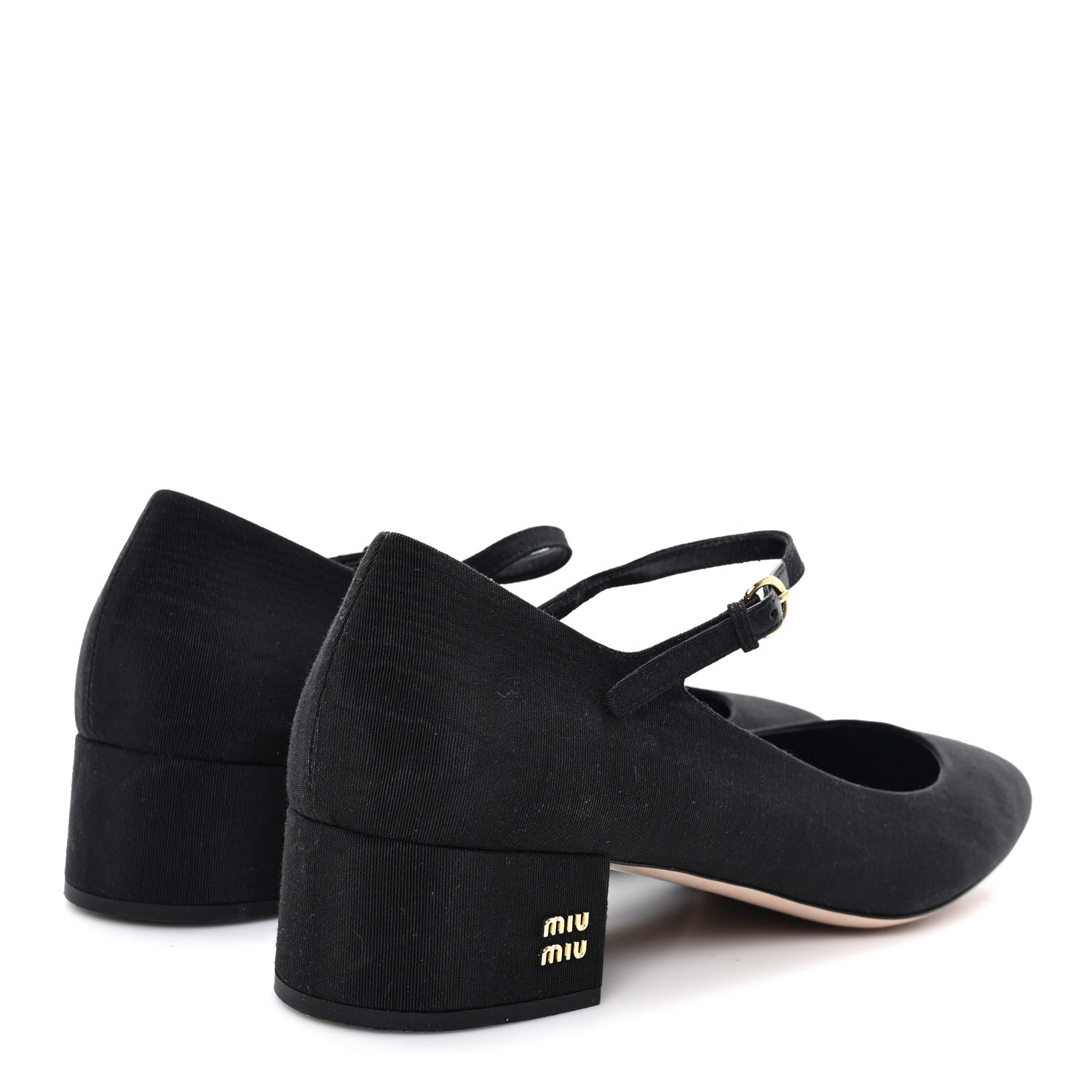 Grosgrain Moire Mary Jane Pumps 40 Black