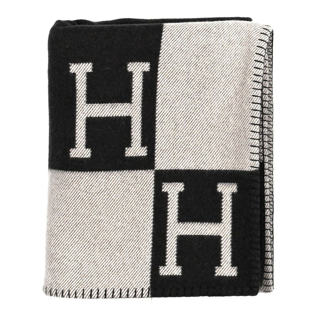 Wool Cashmere Avalon Blanket Ecru Gris Fonce