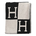 Wool Cashmere Avalon Blanket Ecru Gris Fonce