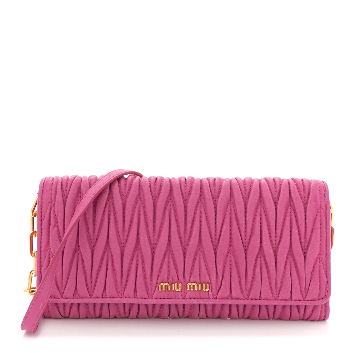 Nappa Matelasse Wallet On Chain Fuxia