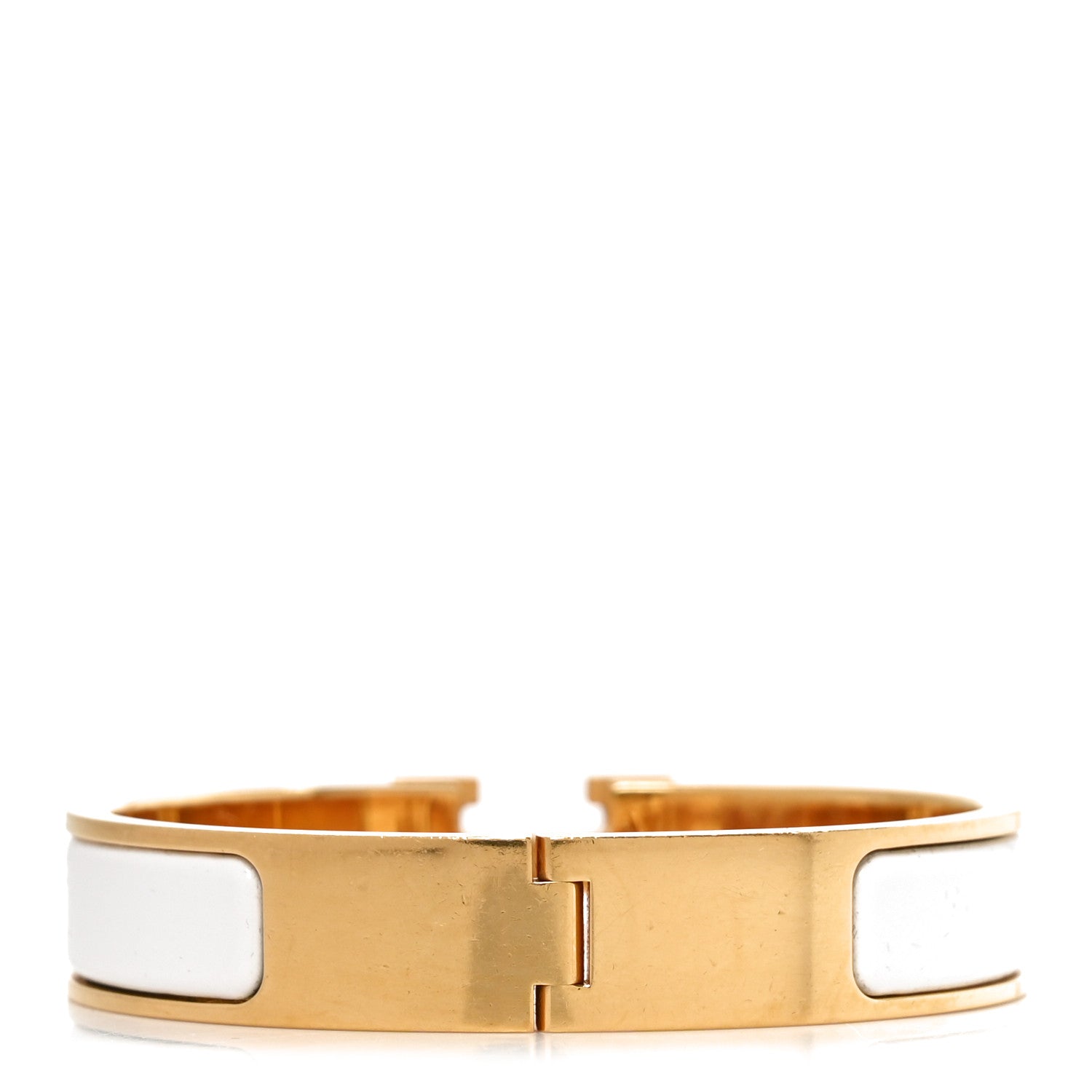 Enamel Narrow Clic Clac H Bracelet PM White