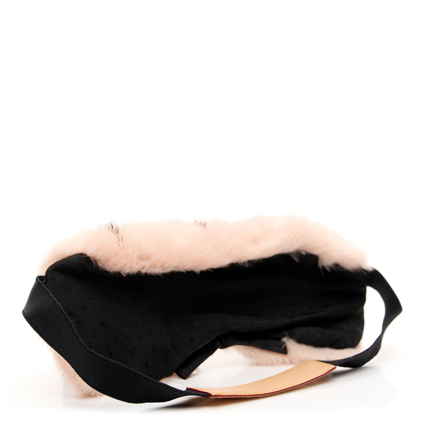 Monogram Mink Fur Sleep Mask Light Pink