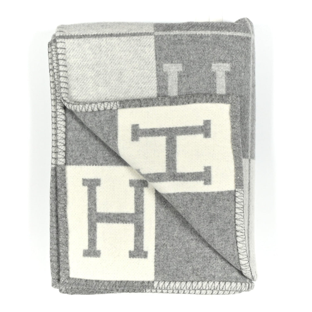 Wool Cashmere Avalon III Blanket Ecru Gris Clair