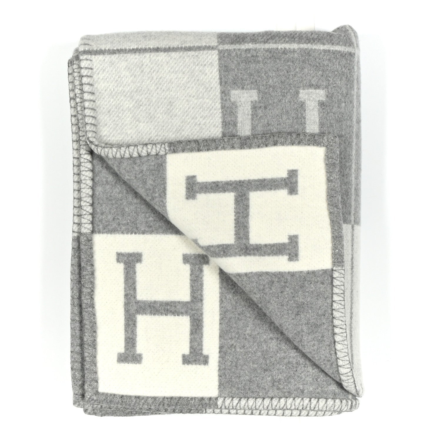 Wool Cashmere Avalon III Blanket Ecru Gris Clair