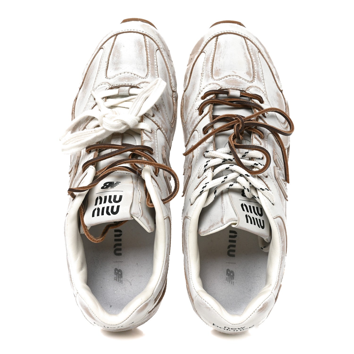 X NEW BALANCE Bleached Calfskin 530 SL Sneakers 42 White