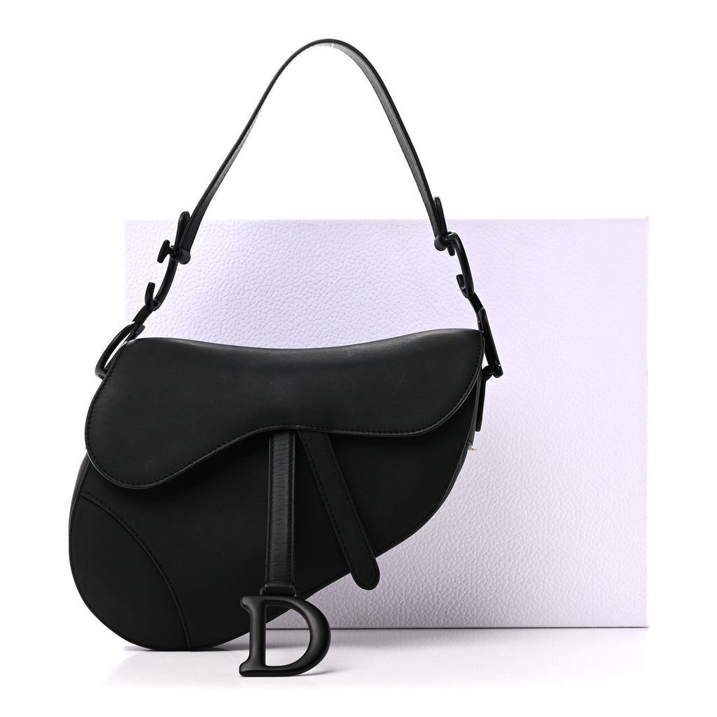 Ultra Matte Calfskin Saddle Bag Black