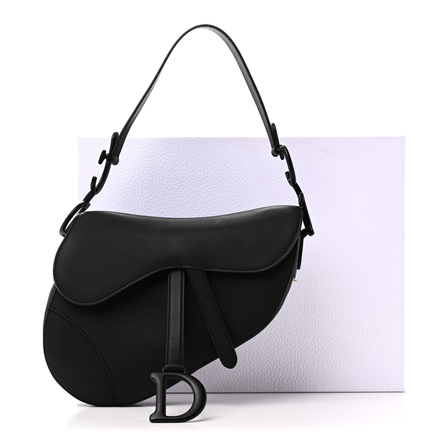 Ultra Matte Calfskin Saddle Bag Black