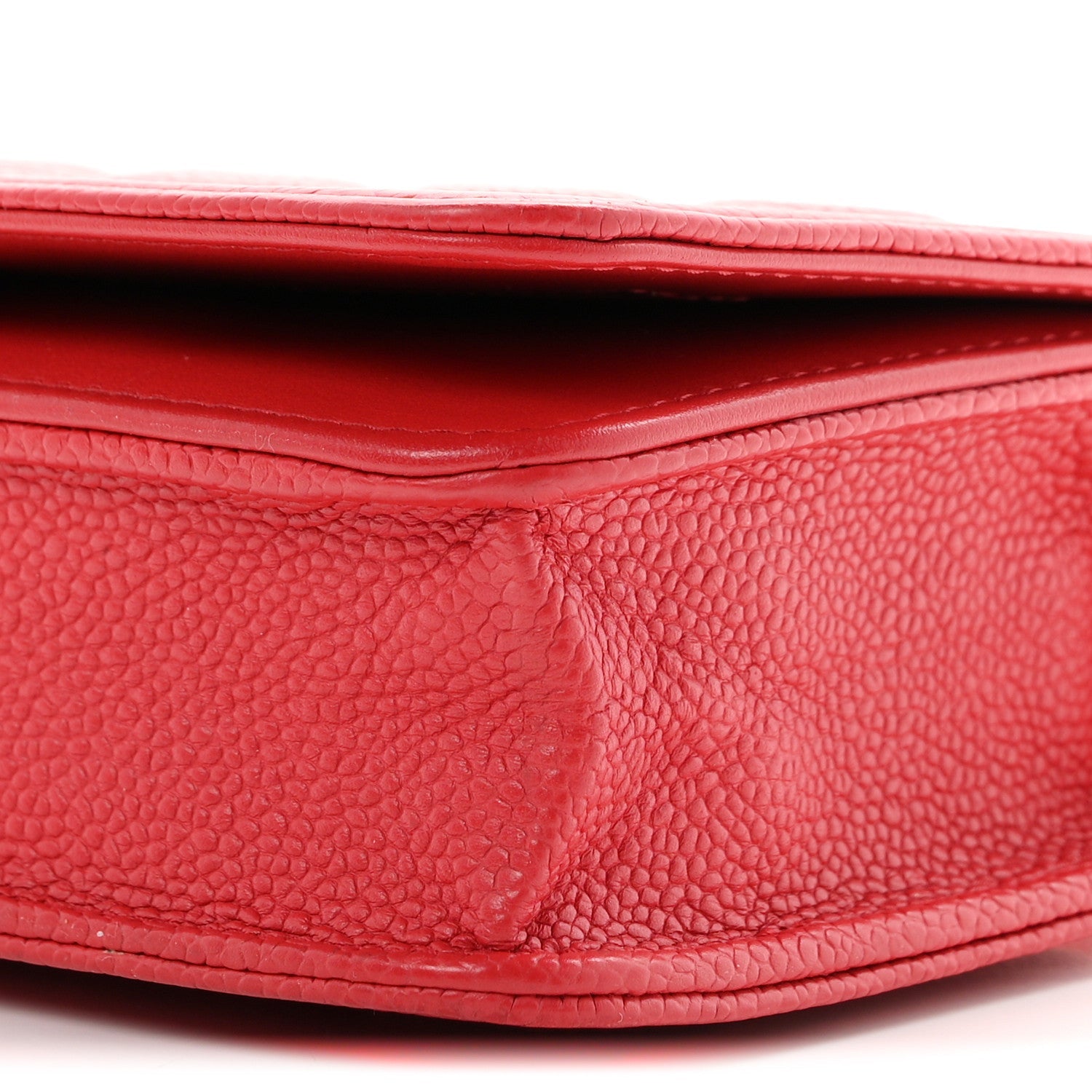 Caviar Quilted Boy Wallet On Chain WOC Red