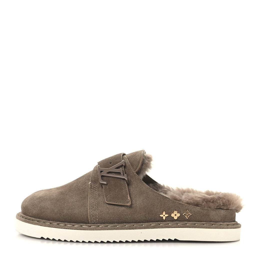 Monogram Fur LV Easy Mens Mule 6 Brown