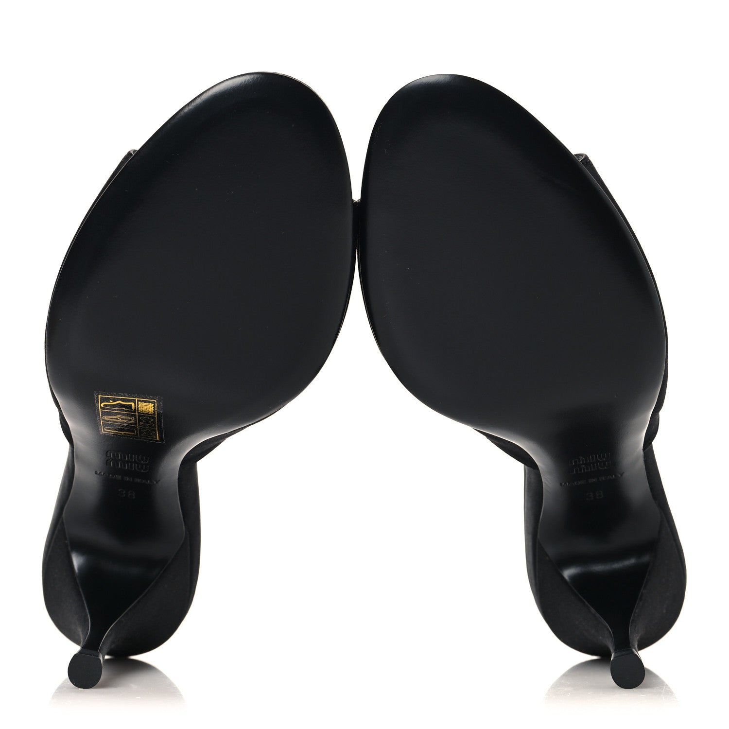 Satin Logo Sandals 38 Black