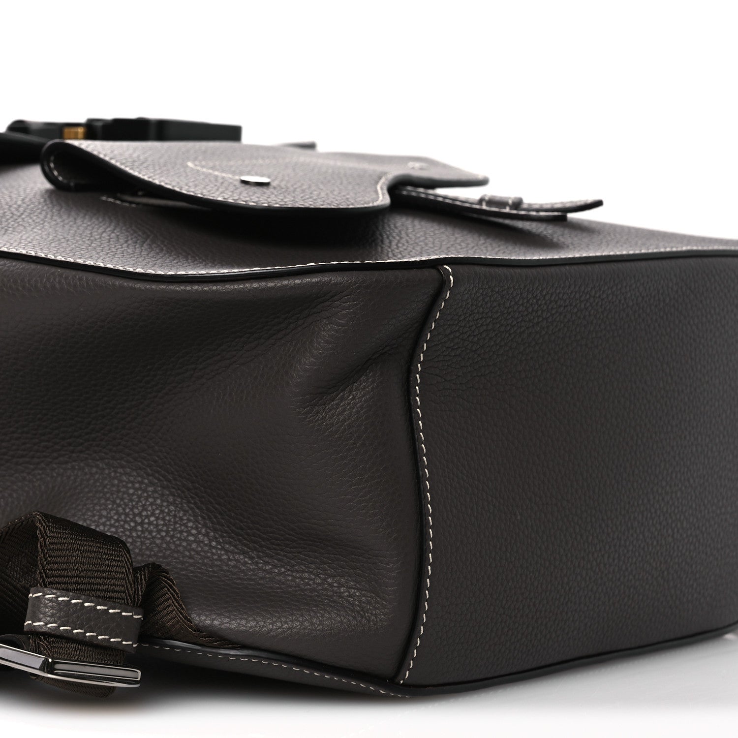 Grained Calfskin Maxi Gallop Sling Bag Grey