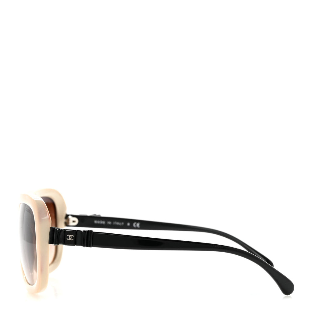 Acetate CC Bow Sunglasses 5280-Q Beige Black