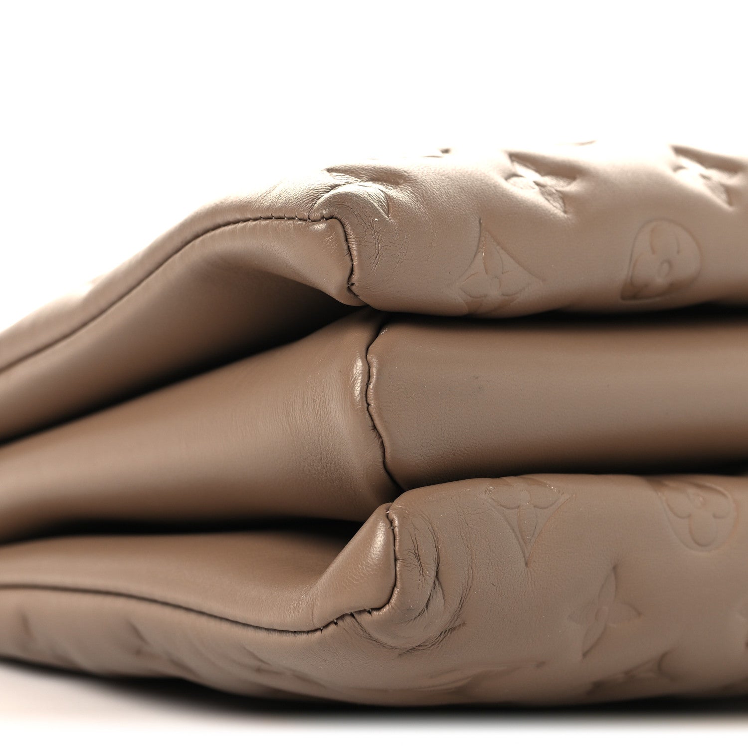 Lambskin Embossed Monogram Coussin MM Taupe