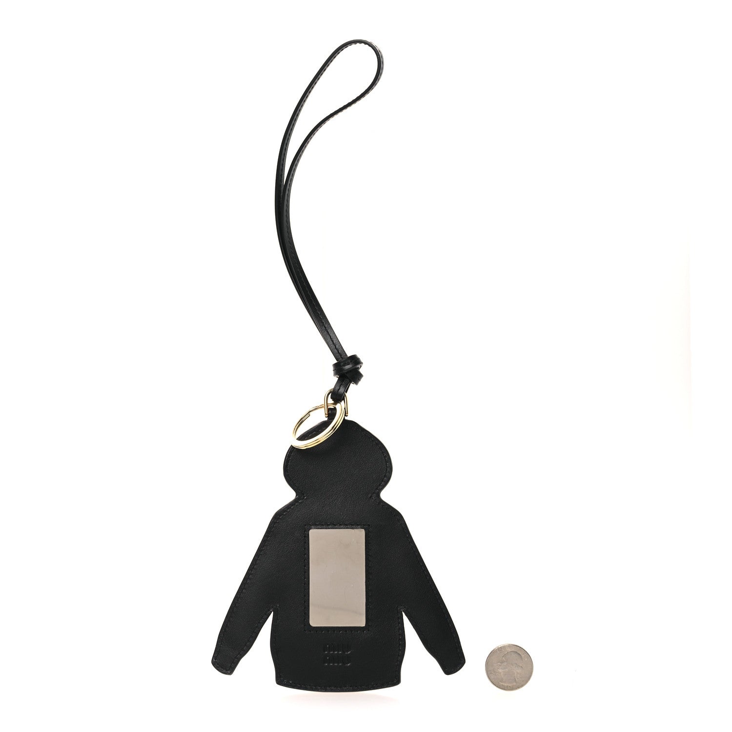 Calfskin Hoodie Trick Bag Charm Grigio