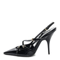 Vernice Buckle Slingback Pumps 38 Black