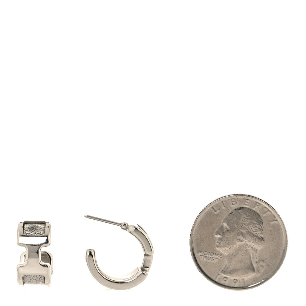 Chamkilight goatskin Olympe Hoop Earrings PM Silver