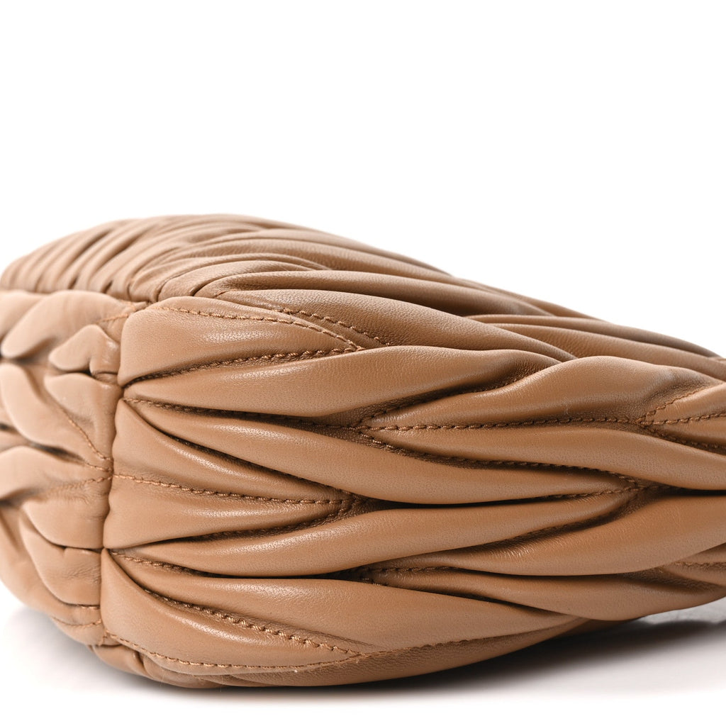 Nappa Matelasse Small Wander Hobo Caramel