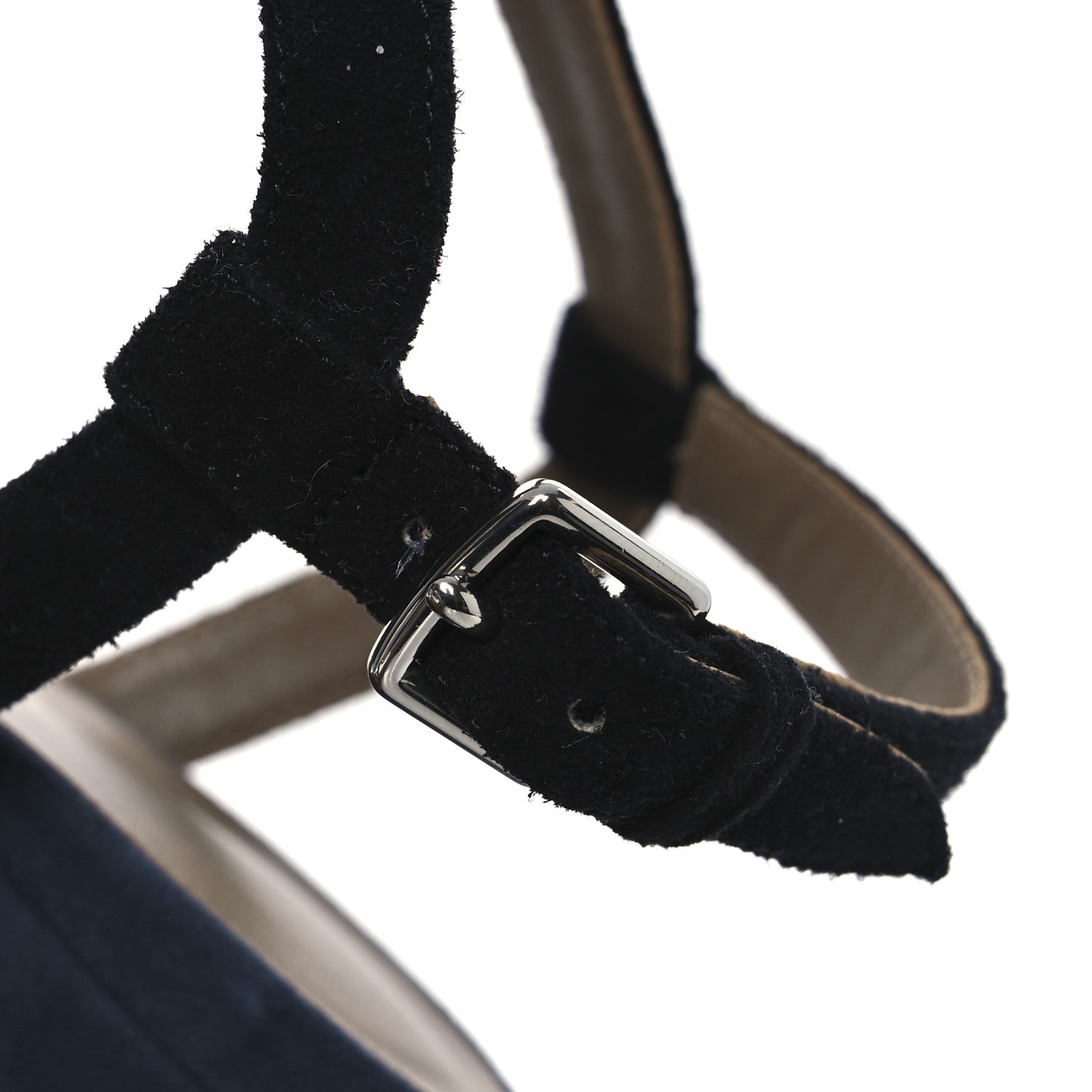 Suede Goatskin Calas Sandals 37.5 Vert Oxford Bleu Celeste Black