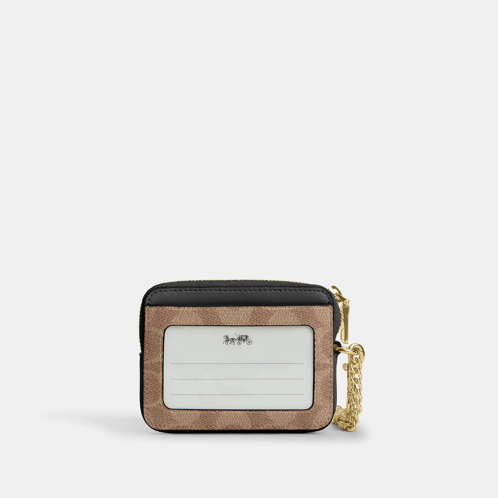 Coach Outlet Zip Card Case In Signature Canvas