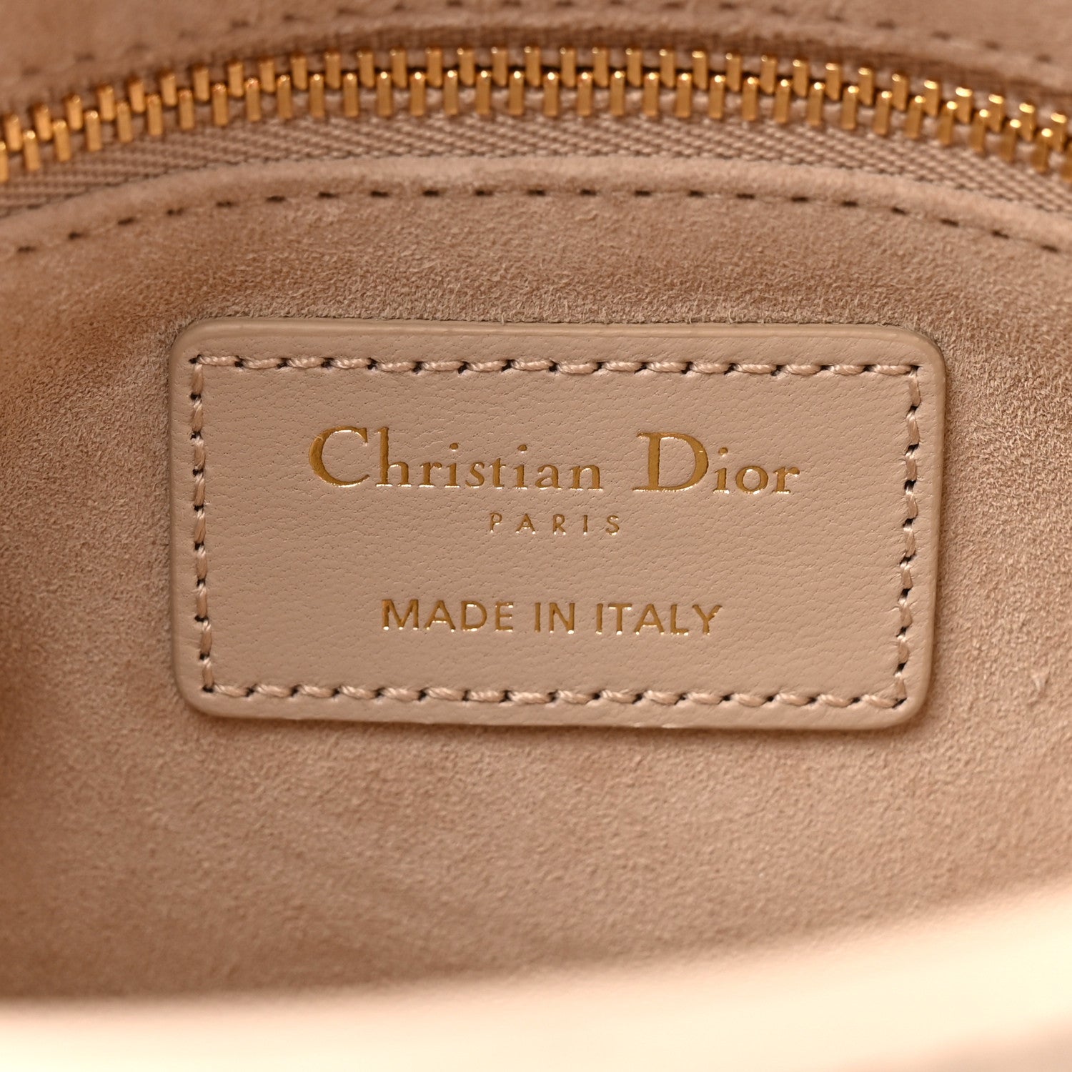 Lambskin Cannage Mini Lady Dior Powder Beige