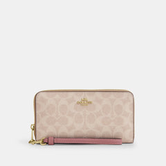 Coach Outlet Long Zip Around Wallet In Signature Canvas
