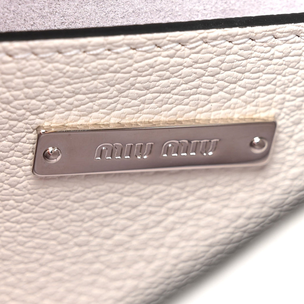 Goatskin Madras Soft Calf Crystal Embellished Shoulder Bag Bianco