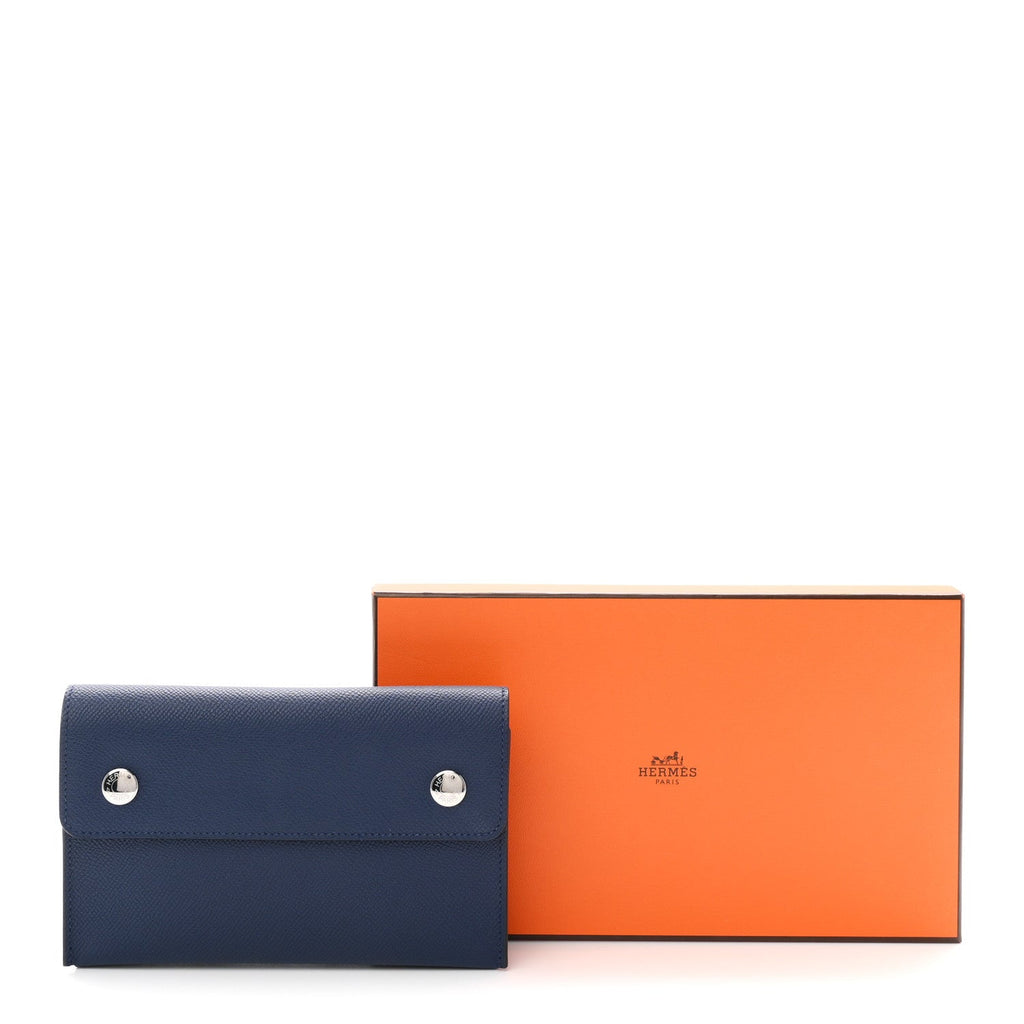 Epsom Hermesnap Wallet Bleu Navy
