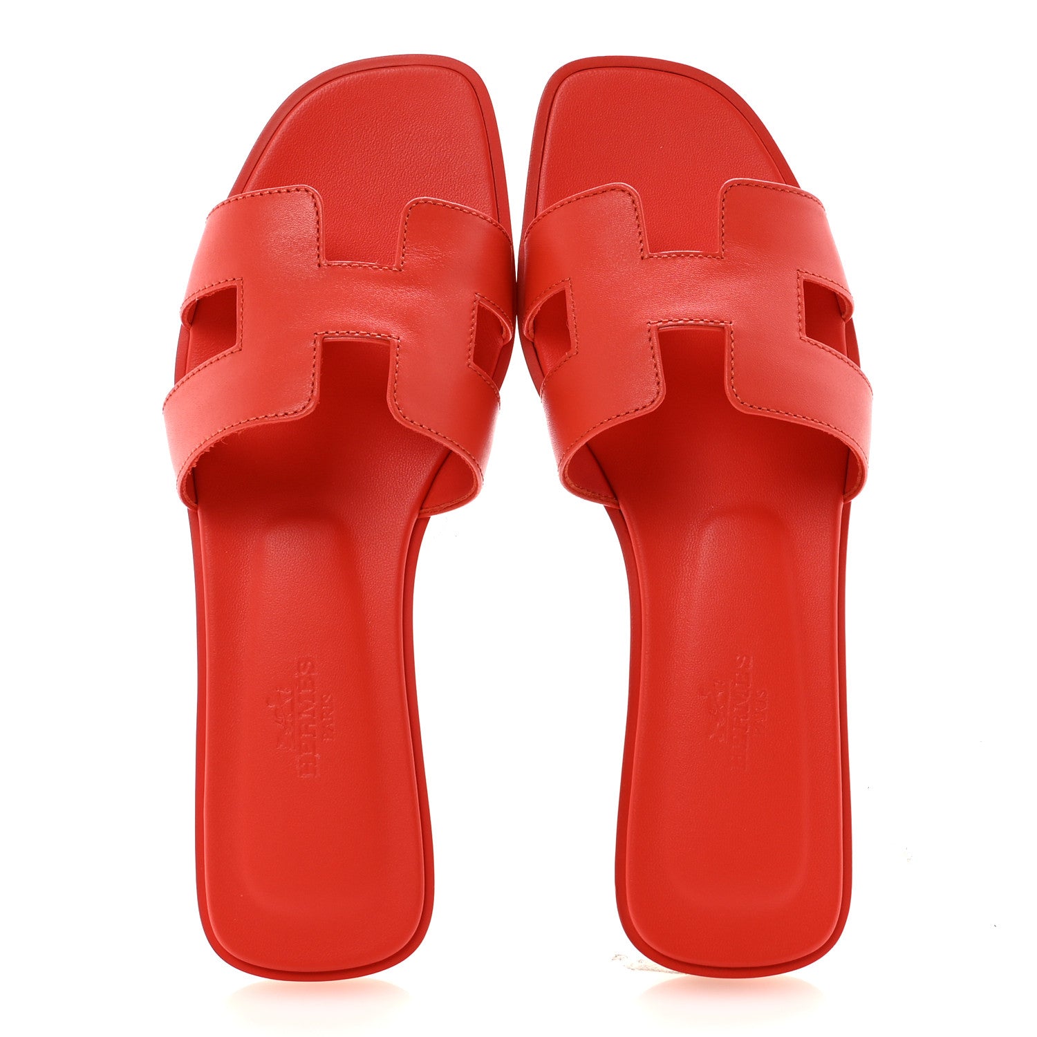 Box Calfskin Oran Sandals 37 Rouge Grenadine