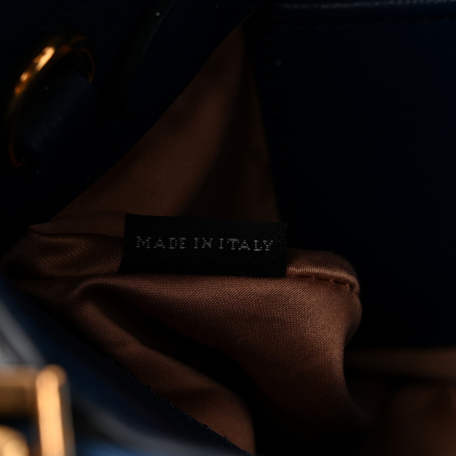 Goatskin Madras Top Handle Double Zip Tote Blue