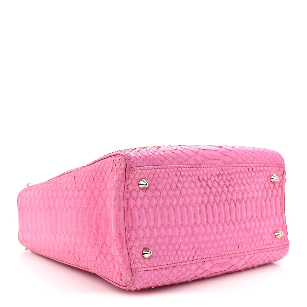 Snakeskin Medium Lady Dior Pink