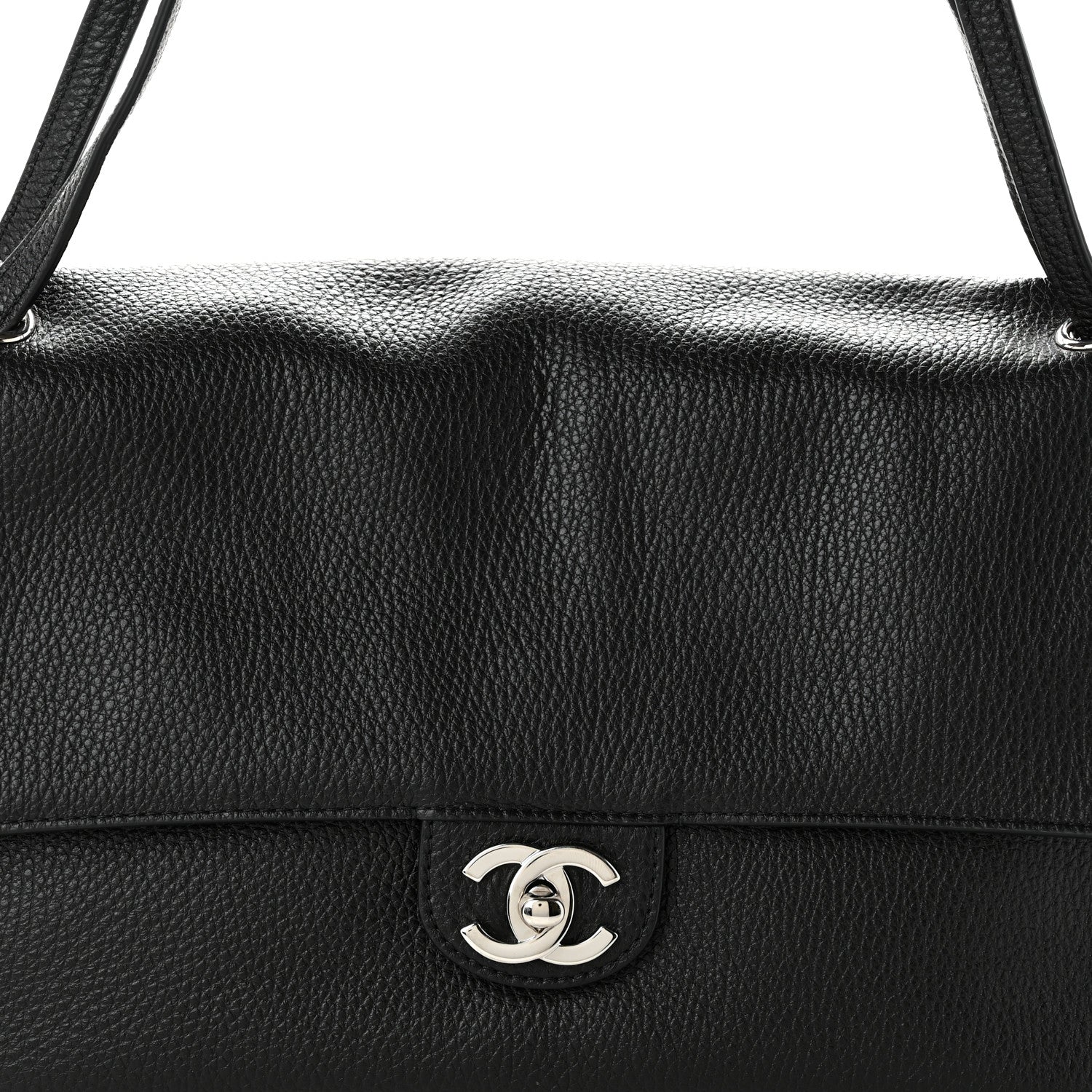 Grained Calfskin Small Souplissimo Maxi Flap Black