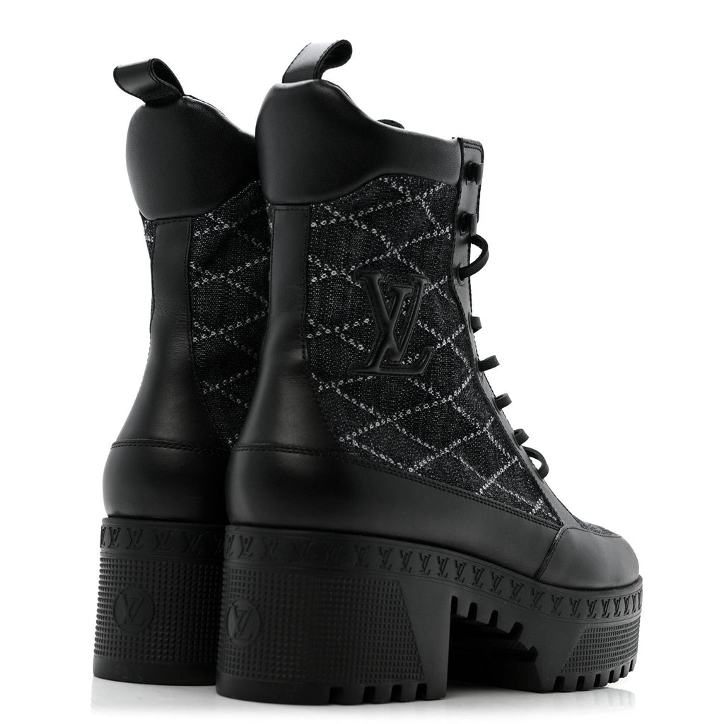 Denim Malletage Laureate Platform Desert Boots 39 Dark Blue