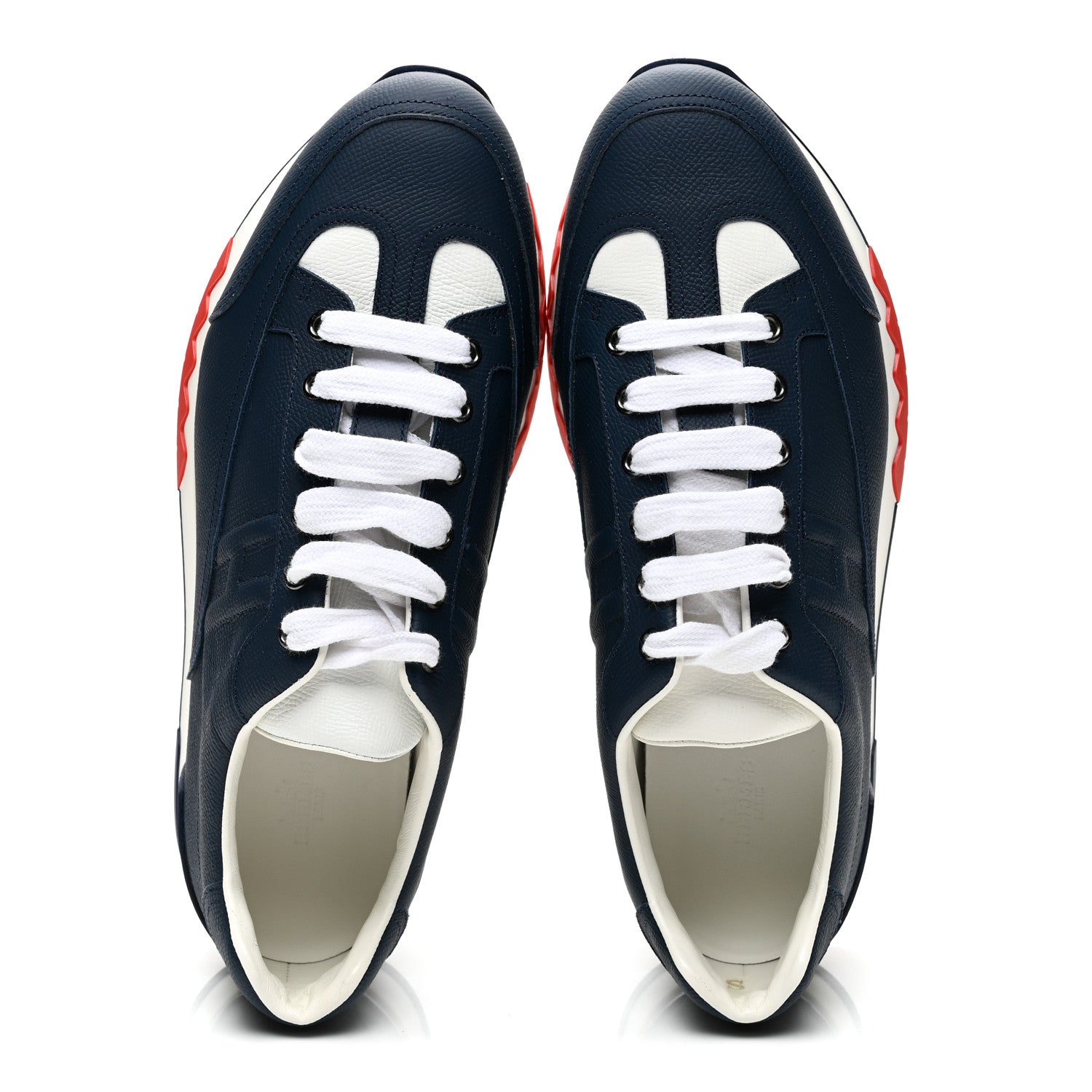 Epsom Calfskin Mens Trail Sneakers 42 Indigo White