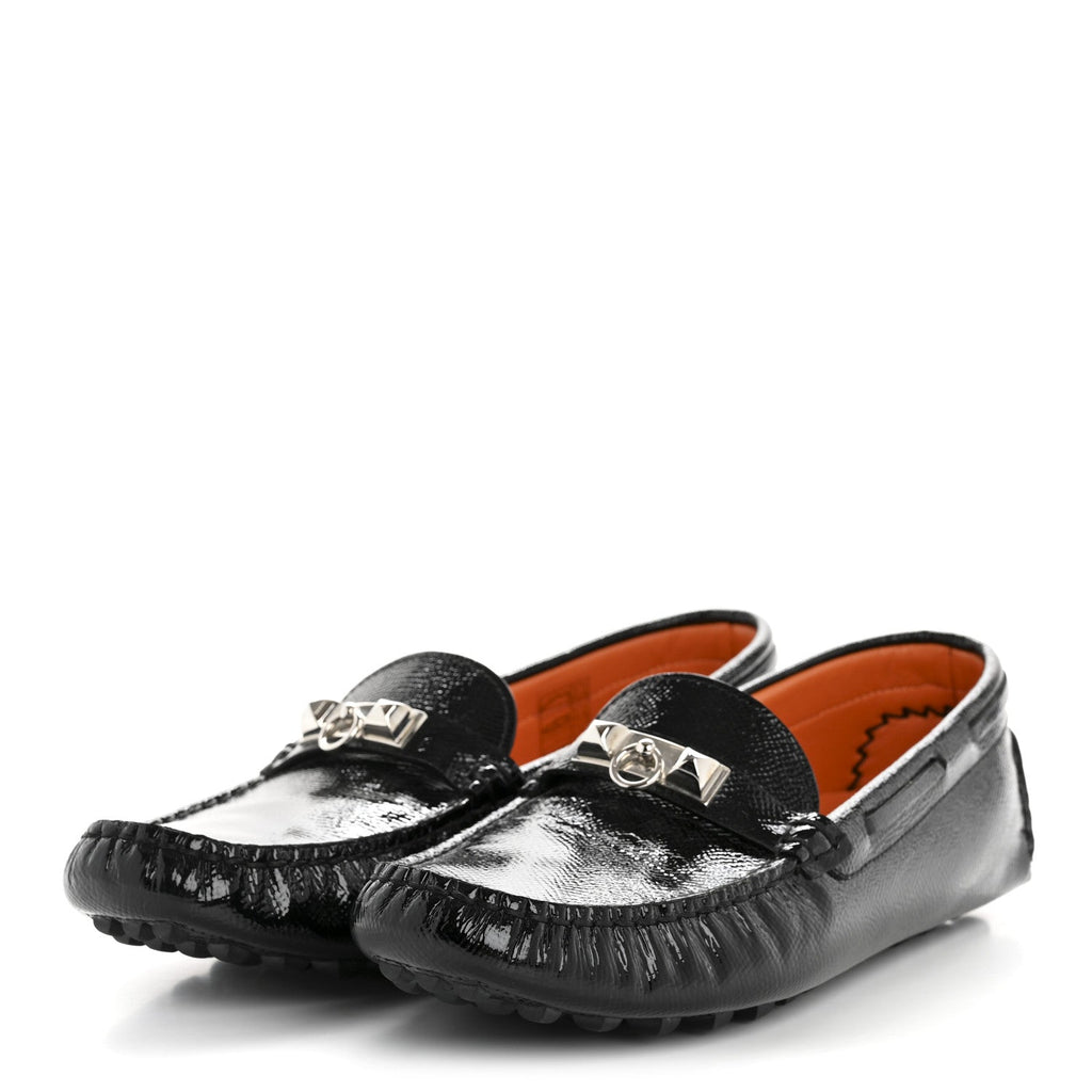 Patent Epsom Womens Irving Driving Moccasin Loafers 37 Black