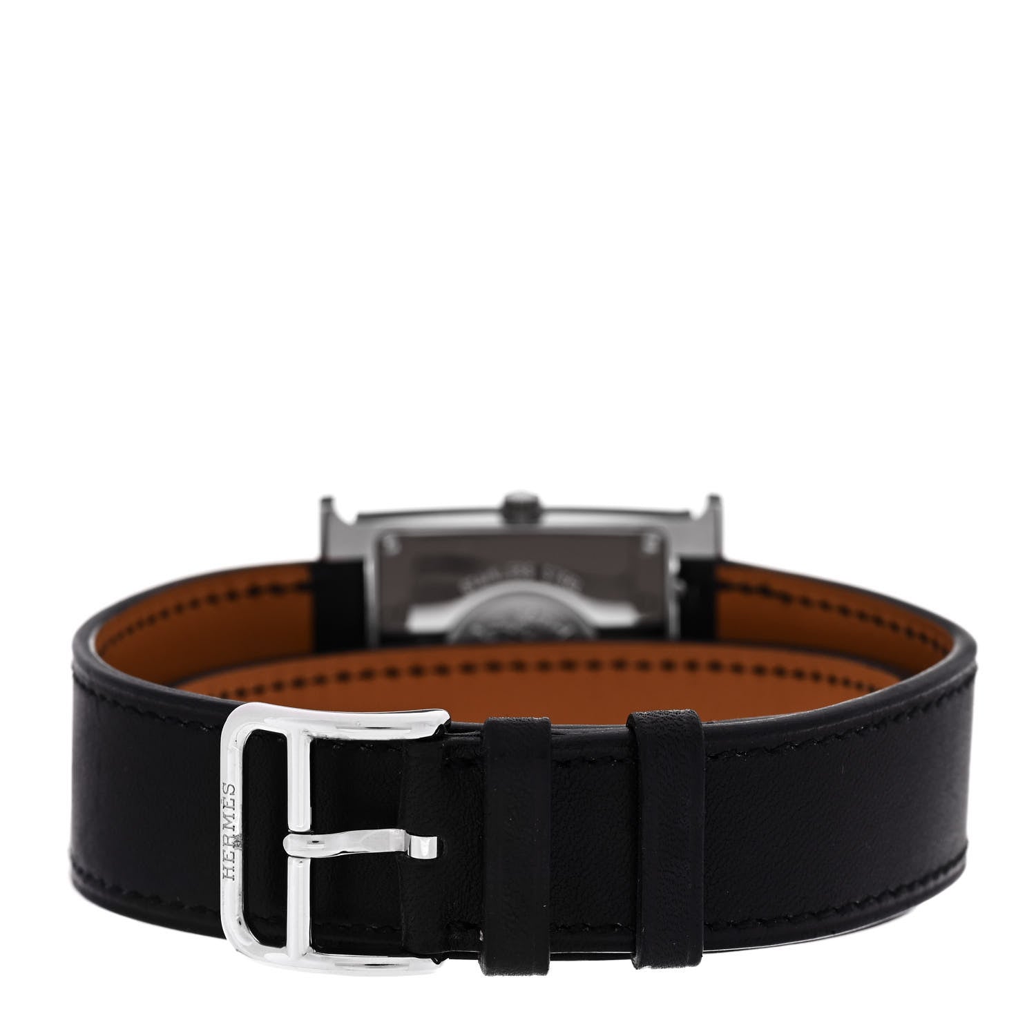 Stainless Steel Barenia Lacquer 26mm Heure H Hour Quartz Watch Noir
