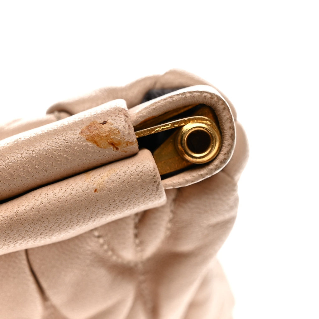 Nappa Matelasse Clutch Cammeo