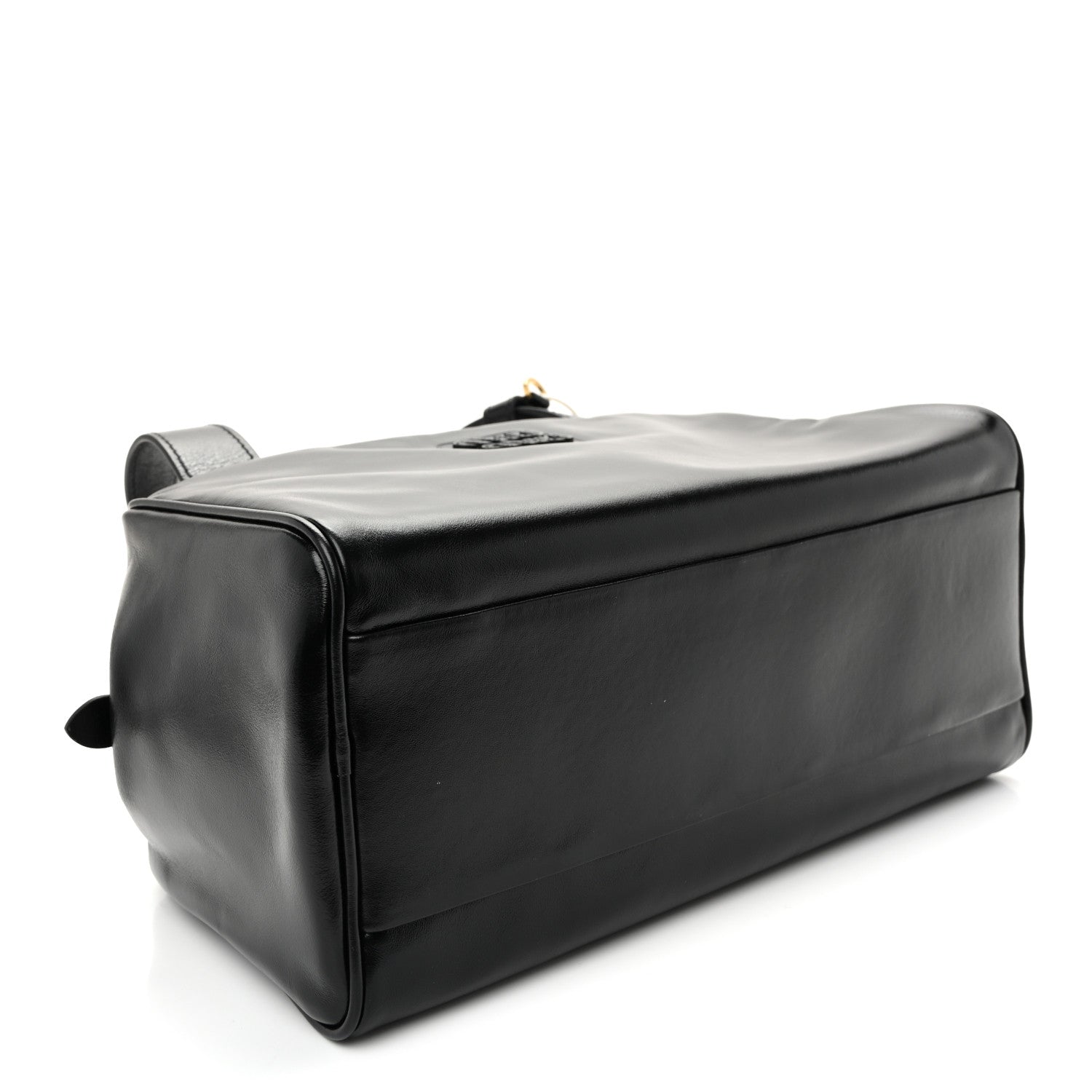 Vitello Lux Bauletto Top Handle Bag Black