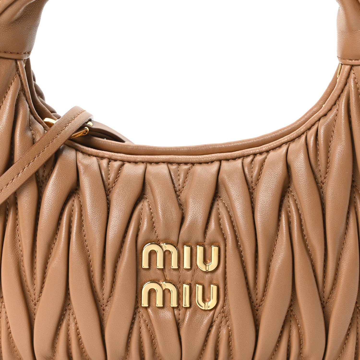 Nappa Matelasse Small Wander Hobo Caramel