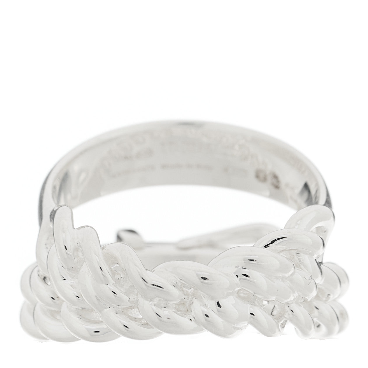 Sterling Silver MM Boucle Selier Inflexible Ring 57 8