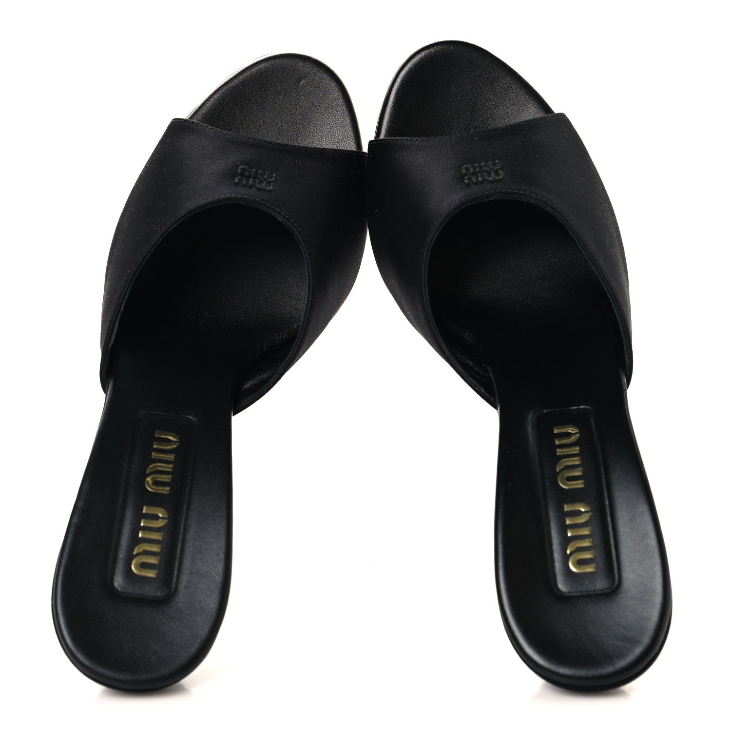 Satin Logo Sandals 38 Black
